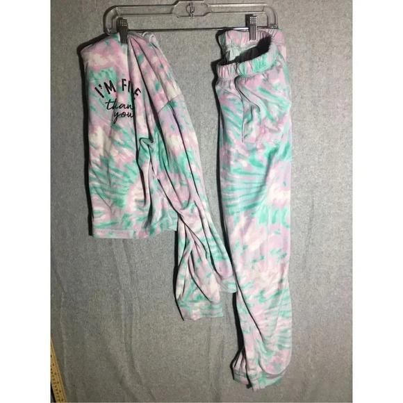 Girls Justice Tie Dye Set Pink Blue Casual Sleep Outfit Sift - Picture 1 of 7